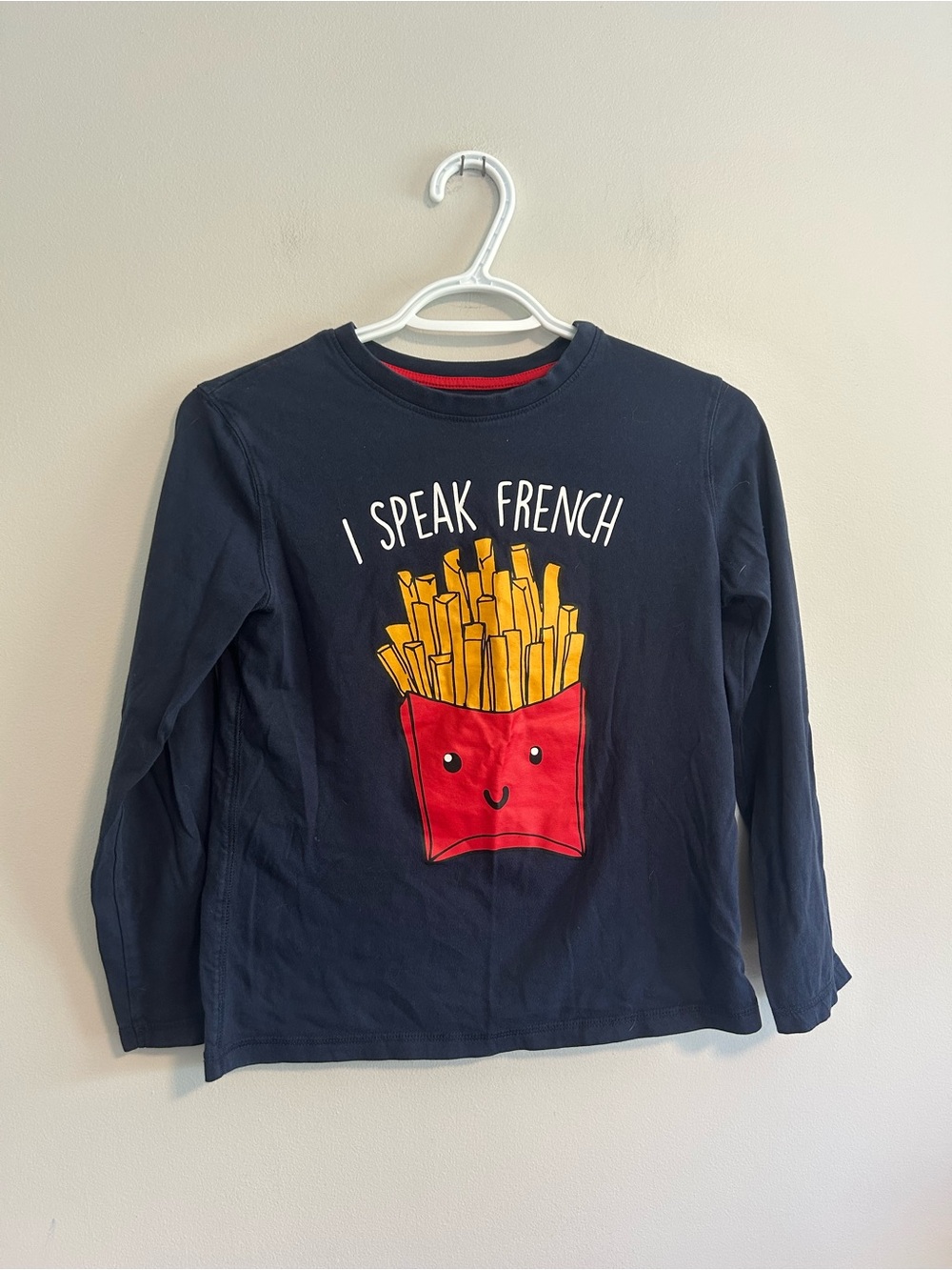 George 10/12  Navy 'I Speak French' French Fry Graphic Long Sleeve Shirt